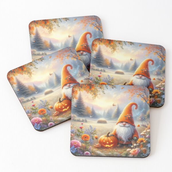 Item preview, Autumn landscape Dwarf with pumpkin and flowers halloween ,halloween Dwarf ,halloween pumpkin ,halloween fantasy designed and sold by Expressions-Sel.
