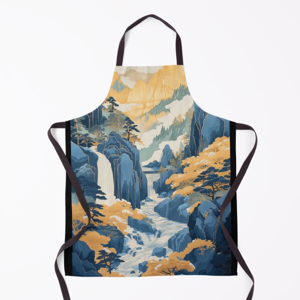Item preview, Japanese inspired Golden autumn waterfall art print anime inspired designed and sold by LagomCitron.