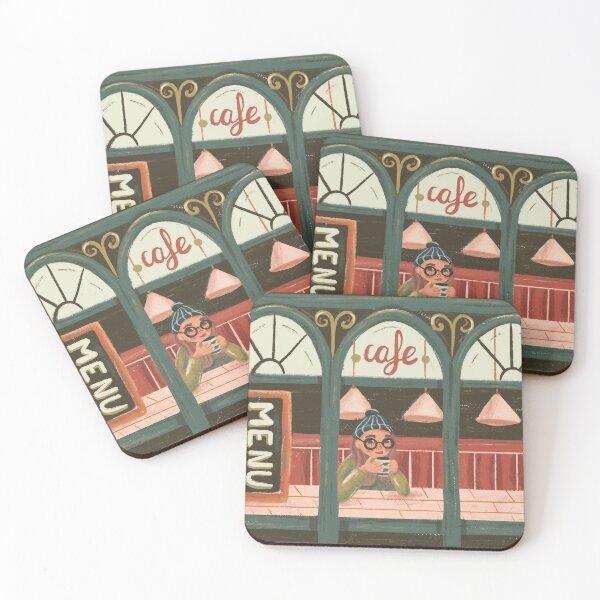 Item preview, Girl in a café designed and sold by eliillustrate.