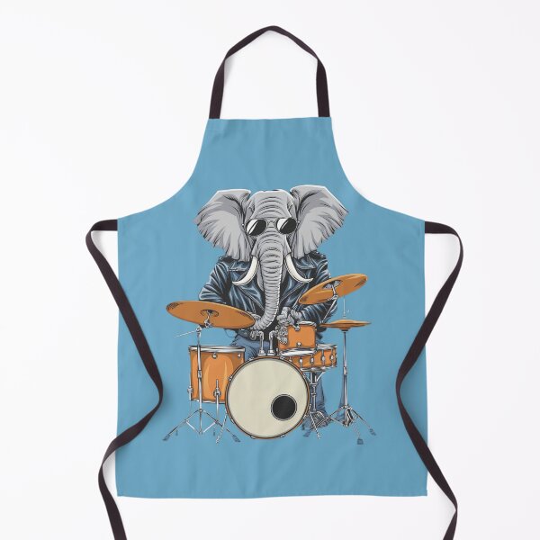 Item preview,  rock-style cartoon of a elefante playing drums designed and sold by NERO gOVEDI.