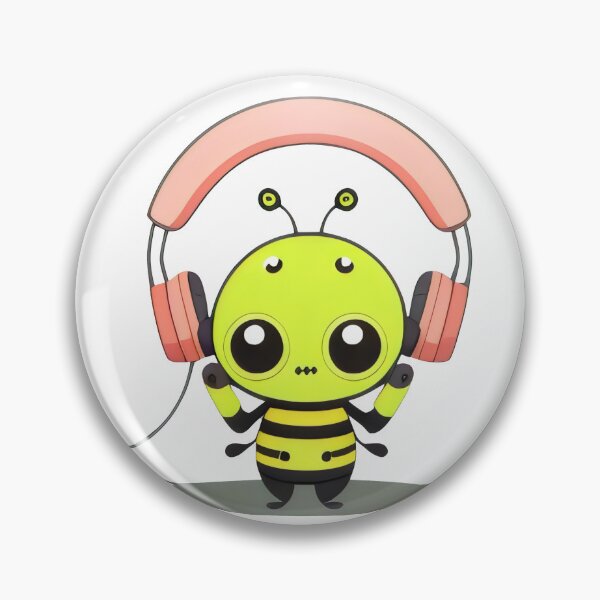 Item preview, Bee with Headphones - Music Loving Bee Cartoon Design designed and sold by Cherry-Cat.