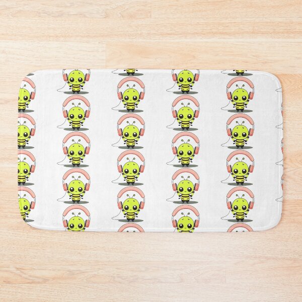 Item preview, Bee with Headphones - Music Loving Bee Cartoon Design designed and sold by Cherry-Cat.