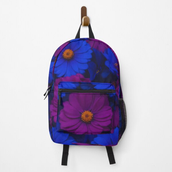 Item preview, FLORAL AND TROPICAL PATTERN O37 - Gift items and personal use / Flowers, Wild, Petals, Blue, Purple, Dark, Orange, Ornamented, Vector, Art designed and sold by LumDesignArt.