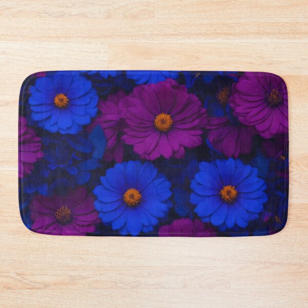 Item preview, FLORAL AND TROPICAL PATTERN O37 - Gift items and personal use / Flowers, Wild, Petals, Blue, Purple, Dark, Orange, Ornamented, Vector, Art designed and sold by LumDesignArt.