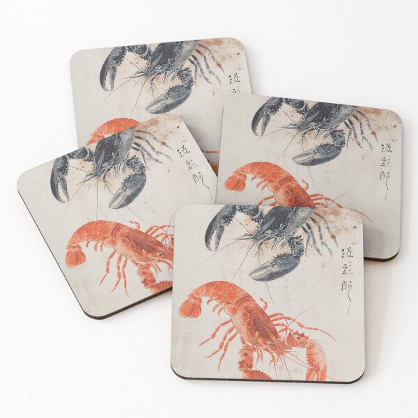 Item preview, Japanese Traditional Inspired Art Print two lobsters designed and sold by LagomCitron.