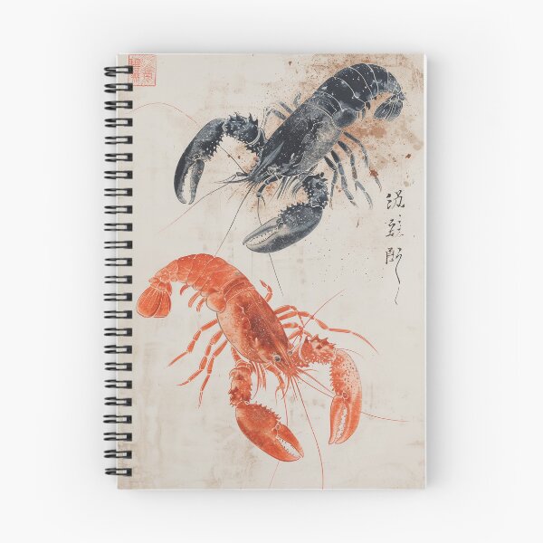 Item preview, Japanese Traditional Inspired Art Print two lobsters designed and sold by LagomCitron.