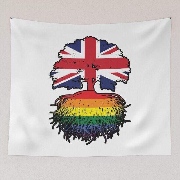 Item preview, Lgbtq Gay British UK United Kingdom Britain Tree Roots Flag designed and sold by FlagX.