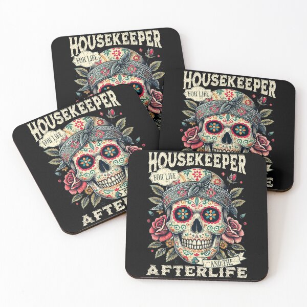Item preview, Housekeeper for Life and the Afterlife Sugar Skull Día de los Muertos designed and sold by QuirkPrint.