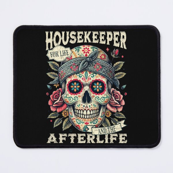 Item preview, Housekeeper for Life and the Afterlife Sugar Skull Día de los Muertos designed and sold by QuirkPrint.