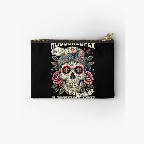 Item preview, Housekeeper for Life and the Afterlife Sugar Skull Día de los Muertos designed and sold by QuirkPrint.