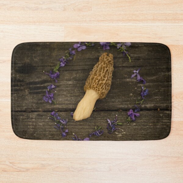 Item preview, Morel Mushroom with Purple Flowers designed and sold by katevernaphoto.