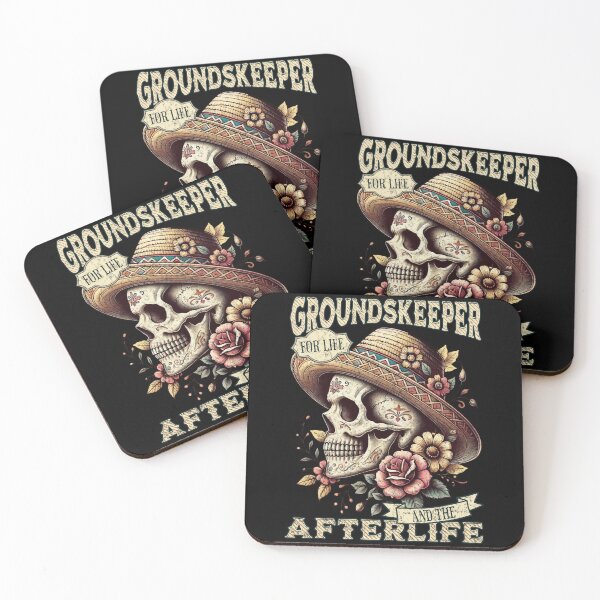 Item preview, Groundskeeper for Life and the Afterlife Sugar Skull Día de los Muertos designed and sold by QuirkPrint.