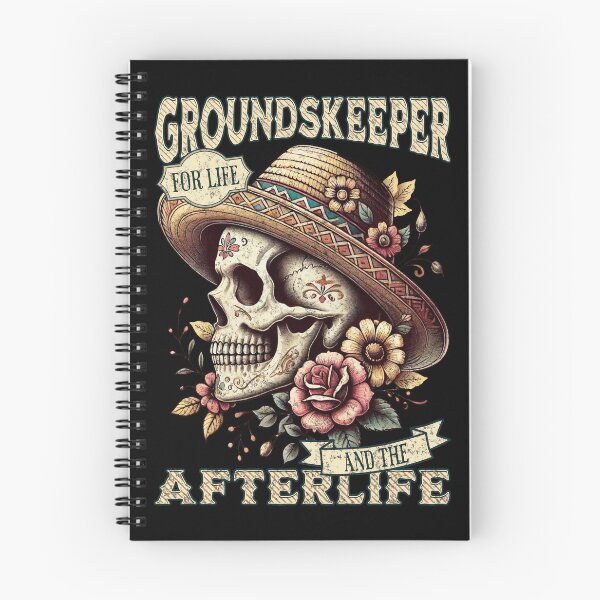 Item preview, Groundskeeper for Life and the Afterlife Sugar Skull Día de los Muertos designed and sold by QuirkPrint.