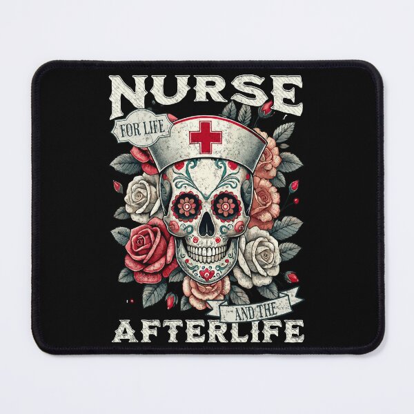 Item preview, Nurse for Life and the Afterlife Sugar Skull Día de los Muertos designed and sold by QuirkPrint.