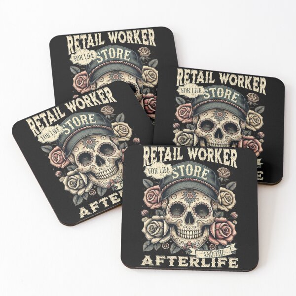 Item preview, Retail Worker for Life and the Afterlife Sugar Skull Día de los Muertos designed and sold by QuirkPrint.
