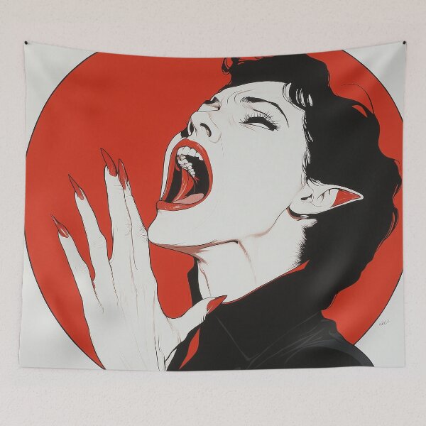 Item preview, Screaming Vampire Art with Retro Flair designed and sold by ShmoneyFace.