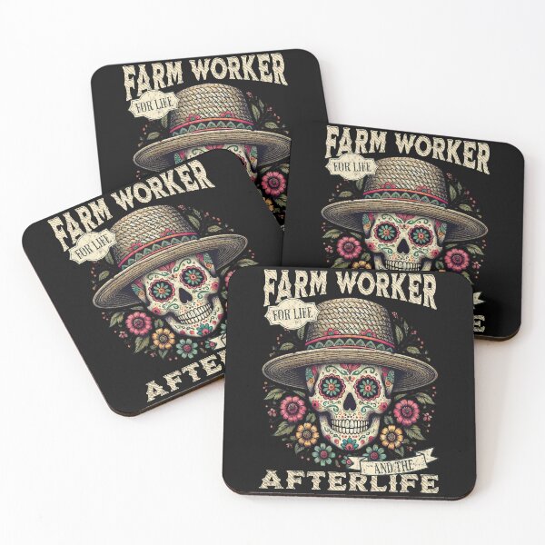Item preview, Farm Worker for Life and the Afterlife Sugar Skull Día de los Muertos designed and sold by QuirkPrint.