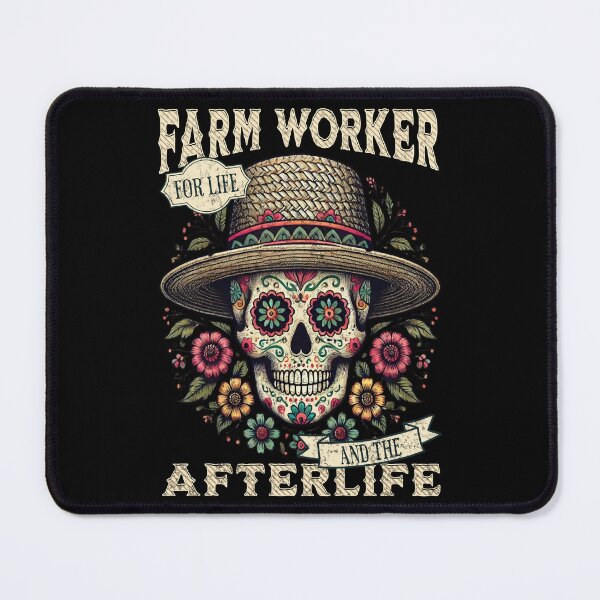 Item preview, Farm Worker for Life and the Afterlife Sugar Skull Día de los Muertos designed and sold by QuirkPrint.