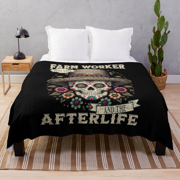 Item preview, Farm Worker for Life and the Afterlife Sugar Skull Día de los Muertos designed and sold by QuirkPrint.