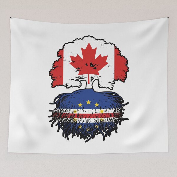 Item preview, Cabo Verde Cabo Verdean Canadian Canada Tree Roots Flag designed and sold by FlagX.