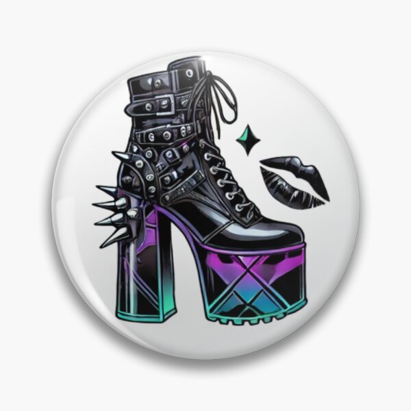 Item preview, CYBER GOTH AESTHETIC FUTURISTIC SPIKE COMBAT BOOT STICKER #1 designed and sold by Arts4U.