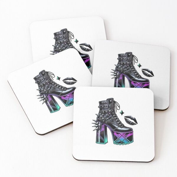 Item preview, CYBER GOTH AESTHETIC FUTURISTIC SPIKE COMBAT BOOT STICKER #1 designed and sold by Arts4U.
