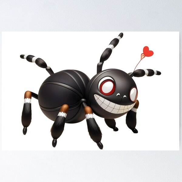 Item preview, Smiling Spider with Heart Antenna - Cute and Playful Spider Design designed and sold by Cherry-Cat.