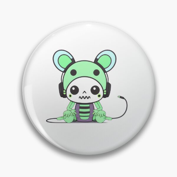 Item preview, Cute Skeleton Mouse with Headphones - Kawaii Music Loving Skeleton Design designed and sold by Cherry-Cat.