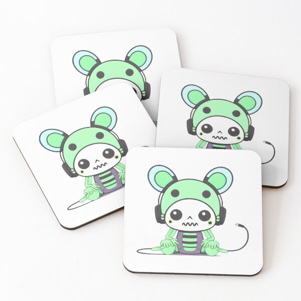 Item preview, Cute Skeleton Mouse with Headphones - Kawaii Music Loving Skeleton Design designed and sold by Cherry-Cat.