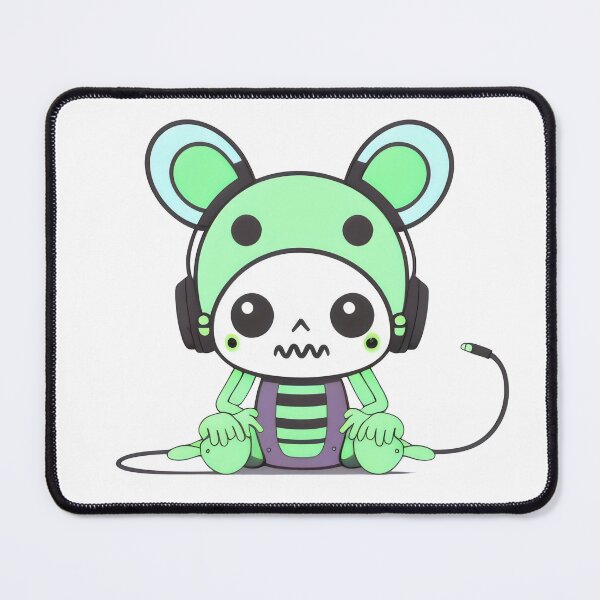Item preview, Cute Skeleton Mouse with Headphones - Kawaii Music Loving Skeleton Design designed and sold by Cherry-Cat.