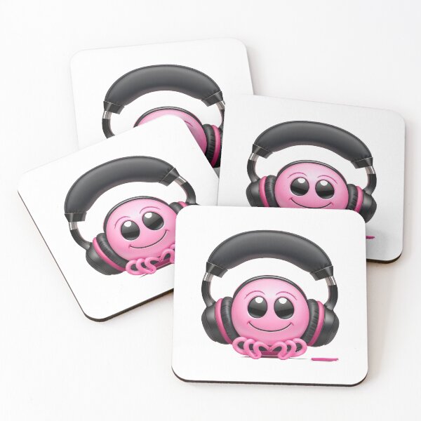 Item preview, Smiling Pink Octopus with Headphones - Cute Music Loving Octopus Design designed and sold by Cherry-Cat.