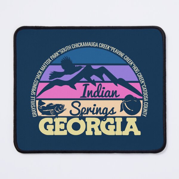 Item preview, Indian Springs Georgia Sunset Retro Vintage Local Pride Logo designed and sold by CRHPOD20.