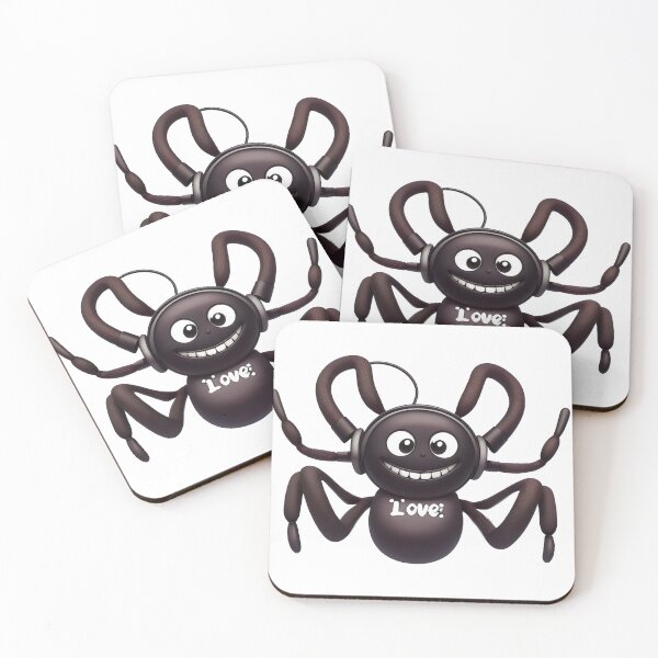 Item preview, Smiling Spider with Headphones - Fun and Quirky Love Spider Design designed and sold by Cherry-Cat.