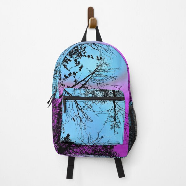 Item preview, Serene Forest Treetops Silhouette with Blue and Magenta Sky designed and sold by Fredster1966.