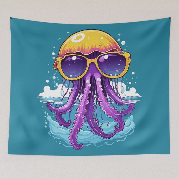 Item preview, Adorable jellyfish flaunting sunglasses designed and sold by NiRia Spot.