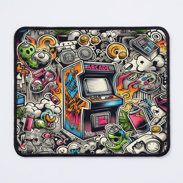 Item preview, Retro Arcade Doodle Graffiti designed and sold by Imaginarium of Chaos falcon88 .