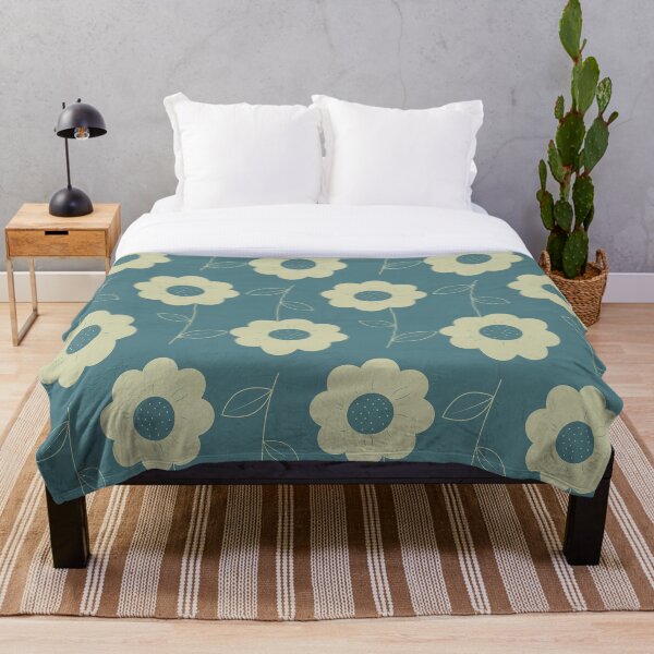 Item preview, Green Blue Bold Floral Pattern designed and sold by iCraftCafe.