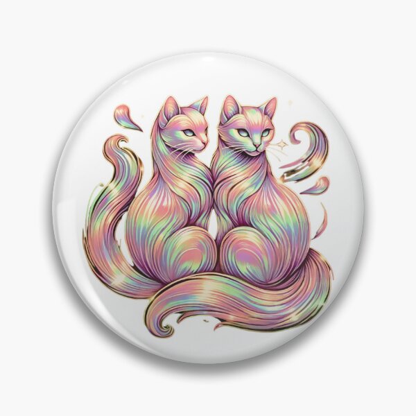 Item preview, Two Cats in a Holographic Embrace designed and sold by branaghbel.