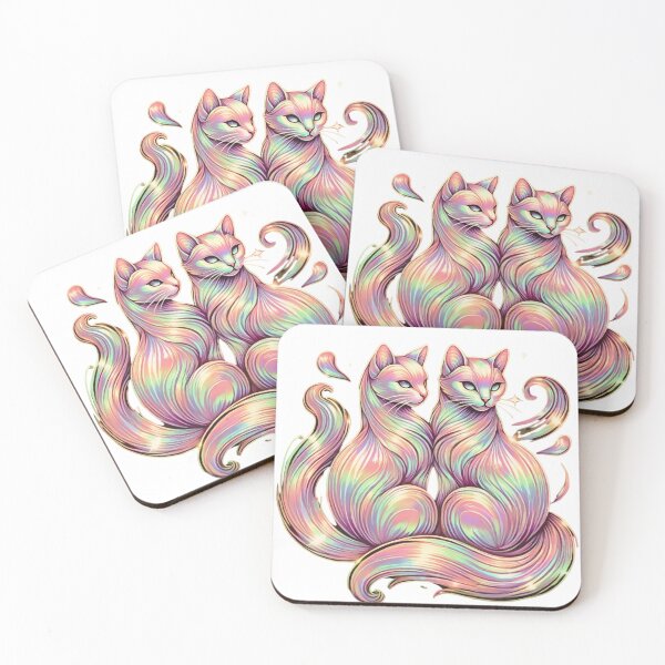 Item preview, Two Cats in a Holographic Embrace designed and sold by branaghbel.