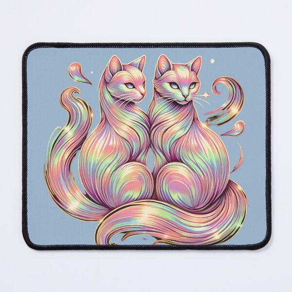 Item preview, Two Cats in a Holographic Embrace designed and sold by branaghbel.