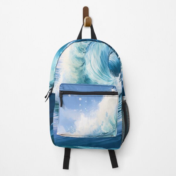 Item preview, A powerful, curling ocean wave with vibrant shades of blue and white, capturing the dynamic energy and beauty of the sea designed and sold by homydesign.