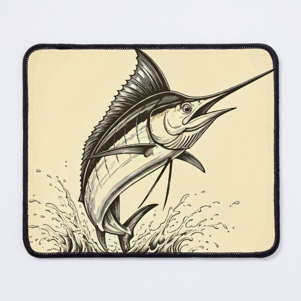 Item preview, Vibrant marlin leaps from water in dynamic motion designed and sold by homydesign.