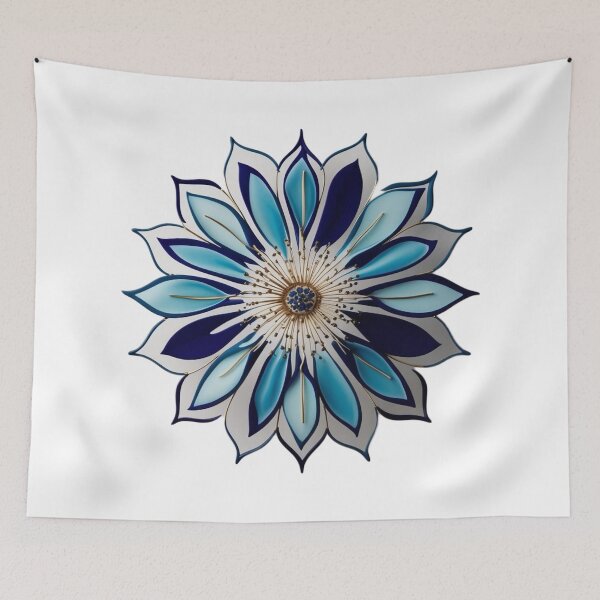 Artikelvorschau, Blaues abstraktes Blumenmandala entworfen und verkauft von lepetitgekko.