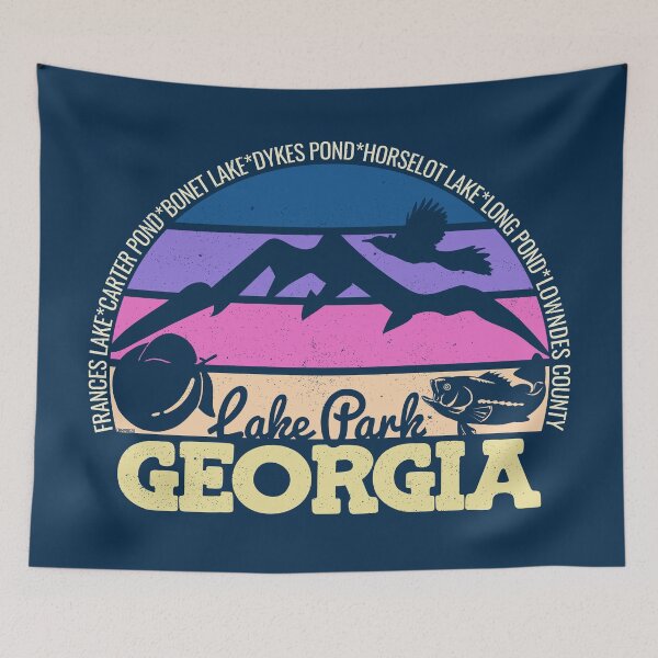 Item preview, Lake Park Georgia Sunset Retro Vintage Local Pride Logo designed and sold by CRHPOD20.