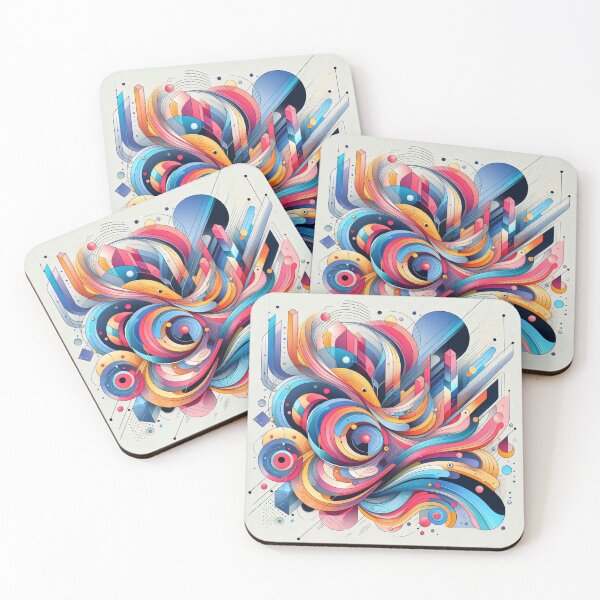 Item preview, A vibrant abstract artwork with swirling lines, geometric shapes, and a kaleidoscope of colors designed and sold by homydesign.