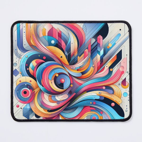 Item preview, A vibrant abstract artwork with swirling lines, geometric shapes, and a kaleidoscope of colors designed and sold by homydesign.