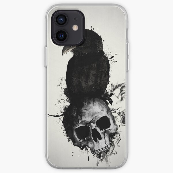 Corbeau et crâne Coque souple iPhone