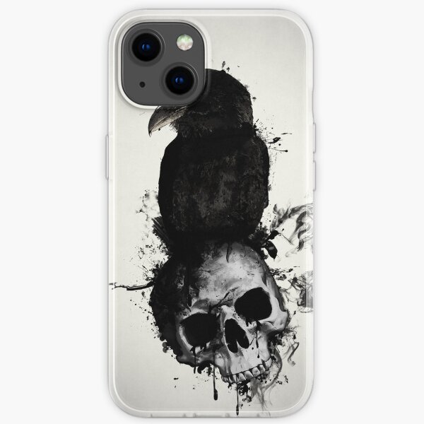 Corbeau et crâne Coque souple iPhone
