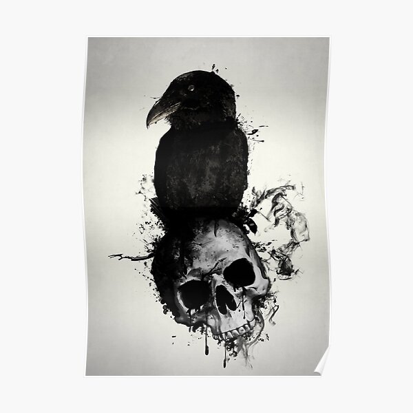 Raven and Skull Poster