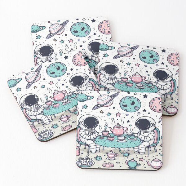 Item preview, Astronaut Tea Party Doodles designed and sold by Imaginarium of Chaos falcon88 .